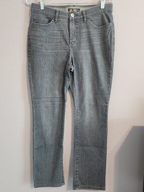 2/$30 Lee Regular Fit Straight Leg Gray Mid Rise Jeans Size 6 Short Petite